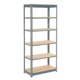 Boltless Heavy Duty Shelving 48"W x 12"D x 96"H, 6 Shelves, Wood Deck