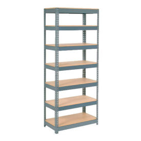 Boltless Extra Heavy Duty Shelving 36"W x 12"D x 96"H, 7 Shelves, Wood Deck