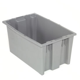 Stack And Nest Shipping Container No Lid, 18x11x9, Gray - Pkg Qty 6