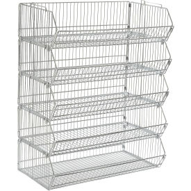 Stackable Wire Storage Bin Rack, 48"W x 20"D x 51"H, 5 Wire Bins