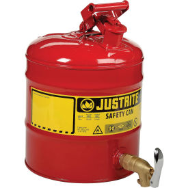 Justrite® 5 Gallon Safety Shelf Can with Bottom Faucet 08902