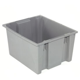 AKRO-MILS Stack and Nest Tote Box - 30x20x15" - Gray - Pkg Qty 3