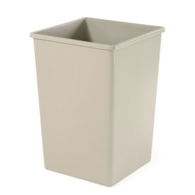 Square Rubbermaid Waste Receptacle, 35 Gallon, Beige