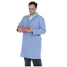 Superior Surgical 473-S Unisex Microstatic ESD Lab Coat, Small, Blue