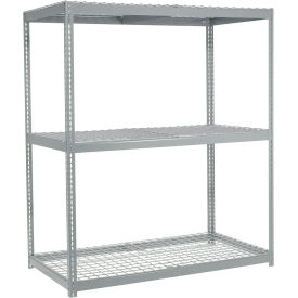 Wide Span Rack With 3 Shelves Wire Deck, 1200 Lb Capacity Per Level, 48"W x 36"D x 60"H