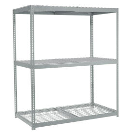 Wide Span Rack With 3 Shelves Wire Deck, 1100 Lb Capacity Per Level, 96"W x 36"D x 84"H