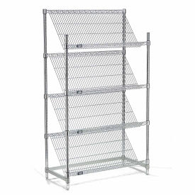 Nexel Chrome Slant Wire Shelving, 4 Shelves, 48"W x 18"D x 63"H