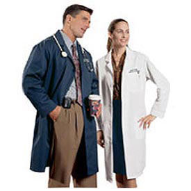 Superior Surgical 431-M Lab Coat, Unisex, Navy, M