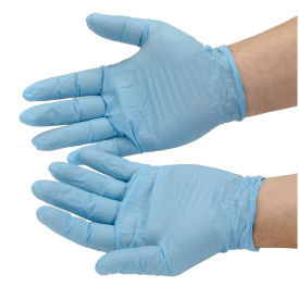 Disposable Powdered Nitrile Gloves, Medium, Blue, 100/Box