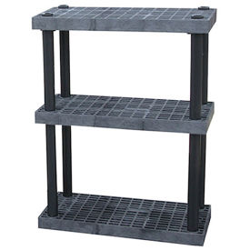 STRUCTURAL PLASTICS Dura-Shelf Plastic Shelving With Ventilated Grid-Top Shelves - 36x16" Shelves