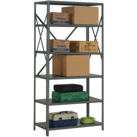 Global Industrial 6 Shelf, 18 Ga Open Steel Shelving Unit, 48"W x 24"D x 73"H, Gray