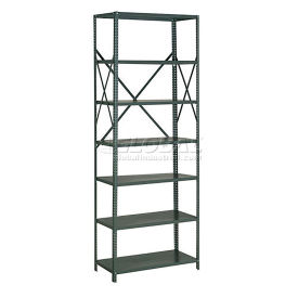 Global Industrial 7 Shelf, 18 Ga Open Steel Shelving Unit, 48"W x 18"D x 97"H, Gray