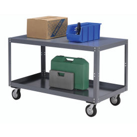 Portable Steel Table, 2 Shelves, 1200 Lb. Capacity, Unassembled, 36"L x 24"W x 30"H