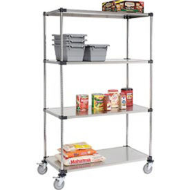 Stainless Steel Shelf Truck, 48x24x80, 1200 Lb. Capacity with Brakes