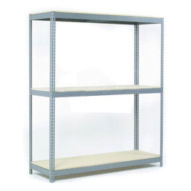 Wide Span Rack With 3 Shelves Wood Deck, 900 Lb Capacity Per Level, 72"W x 24"D x 84"H