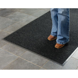 Apache Mills Deep Cleaning Ribbed 4'W Roll Entrance Mat, Charcoal