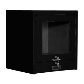 Counter Top CRT Security Computer Cabinet, Black, 24-1/2"W x 22-1/2"D x 27"H