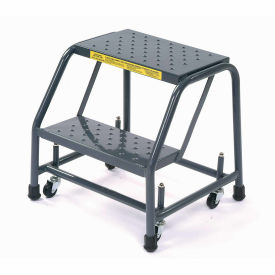 Ballymore 218P Perforated 16"W 2 Step Steel Rolling Ladder 10"D Top Step