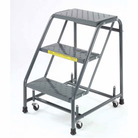 Ballymore 318P Perforated 16"W 3 Step Steel Rolling Ladder 10"D Top Step