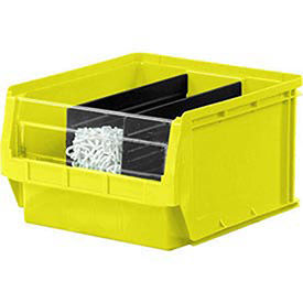Quantum Magnum Plastic Stackable Storage Bin, 12-3/8 x 19-3/4 x 5-7/8, Yellow - Pkg Qty 6