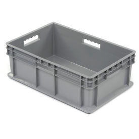 Global Industrial Solid Straight Wall Container, 23-3/4"Lx15-3/4"Wx8-1/4"H, Gray - Pkg Qty 4