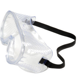 Perforated Impact Resistant Goggles - Standard, Clear Lens, Black Straps