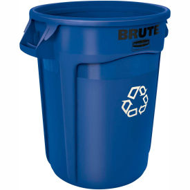Round Rubbermaid Brute Recycling Container, 20 Gallon, Blue