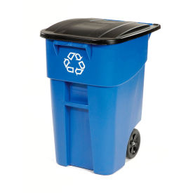Rubbermaid Brute® Recycling Rollout Container, 50 Gallon