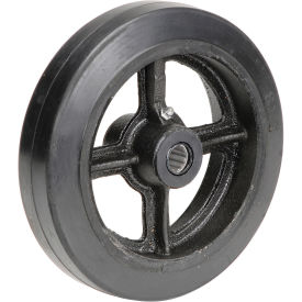 Global Industrial 8" x 2" Mold-On Rubber Wheel, 3/4" Axle, 1/Pk