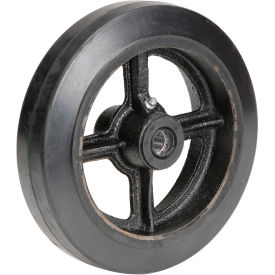 Global Industrial 5/8 8" x 2" Mold-On Rubber Wheel, 5/8" Axle, 1/Pk