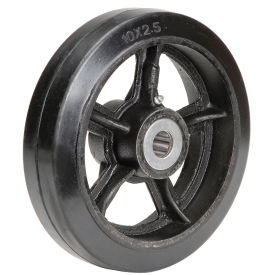 10" x 2-1/2" Mold-On Rubber Wheel, 1" Axle, 1/Pk