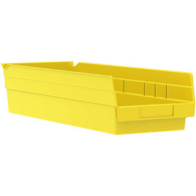 Akro-Mils 30138 Plastic Shelf Bin Nestable - 6-5/8"W x 17-7/8"D x 4"H Yellow - Pkg Qty 12