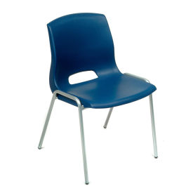 Global Industrial Vented Stackable Chair - Blue - Pkg Qty 4