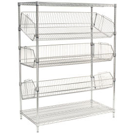 Nexel 5 Shelf Adjustable Wire Bin Rack, 48"W x 18"D x 63"H