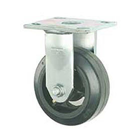 Faultless Rigid Plate Caster, 8" Mold-On Rubber Wheel