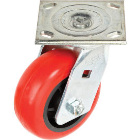 Faultless Swivel Plate Caster, 5" Polyurethane Wheel