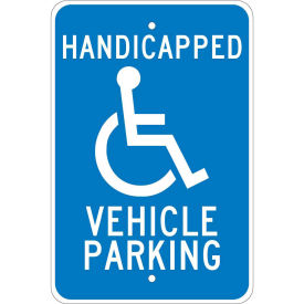 NMC TM10J Aluminum Sign, Handicapped Vehicle Parking, .08" Thick