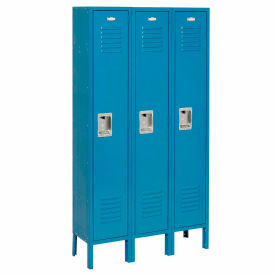 1-Tier 3 Door Locker, 12"Wx12"Dx60"H, Blue, Assembled