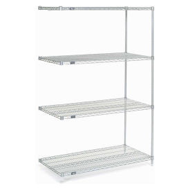 Nexelate Wire Shelving Add-On, Silver Epoxy, 48"W X 24"D X 74"H