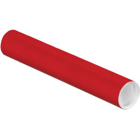 Mailing Tube With Cap, 12"L x 2" Dia., Red