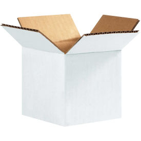 4" x 4" x 4" Cardboard Corrugated Boxes, White - Pkg Qty 25