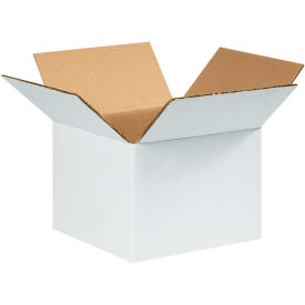 8" x 8" x 6" Cardboard Corrugated Boxes, White - Pkg Qty 25