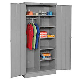Tennsco Combination Industrial Storage Cabinet, 36x24x78 Medium Grey