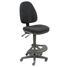 Operator Stool - 180° Footrest Without Arms - Black