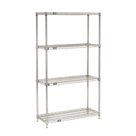 Nexel Quick Adjust Wire Shelving, Chrome, 48x14x63