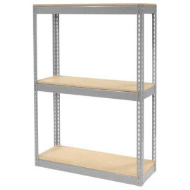 Record Storage Rack Without Boxes, 42"W x 15'D x 60'H, Gray