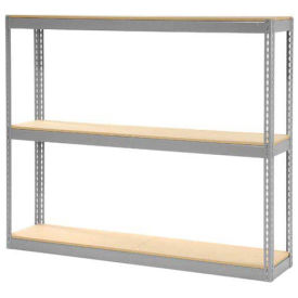 Record Storage Rack Without Boxes, 72"W x 15"D x 60"H, Gray