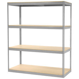 Record Storage Rack Without Boxes, 72"W x 30"D x 84"H, Gray