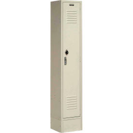 Single Tier Locker, 12x18x60, 1 Door, Unassembled, Tan