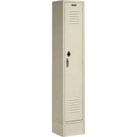 Single Tier Locker, 12x18x72, 1 Door, Unassembled, Tan